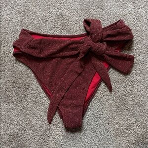 PacSun Red Glitter High-Waisted Bikini Bottoms
